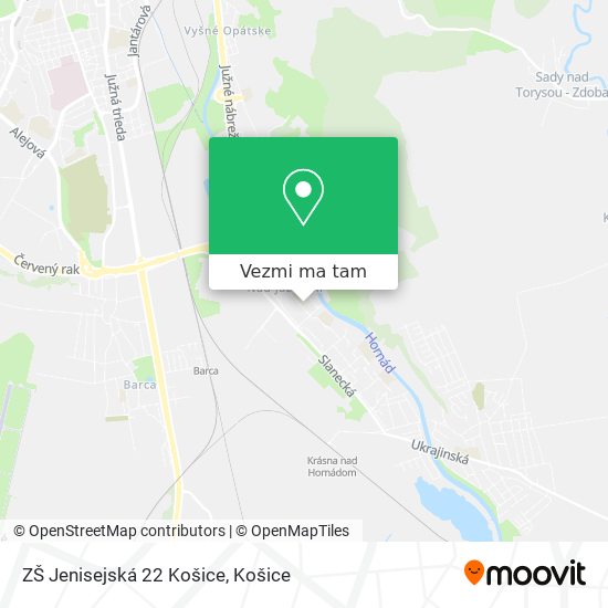 ZŠ Jenisejská 22 Košice mapa