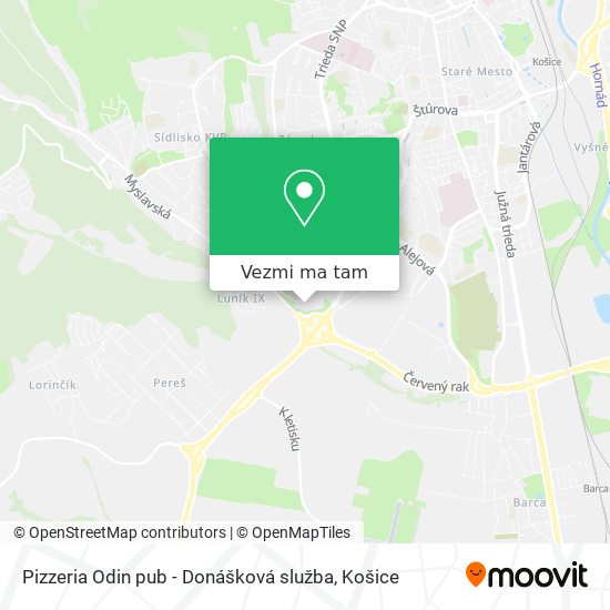 Pizzeria Odin pub - Donášková služba mapa