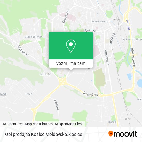 Obi predajňa Košice Moldavská mapa