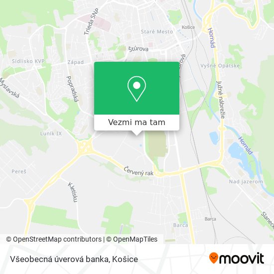 Všeobecná úverová banka mapa