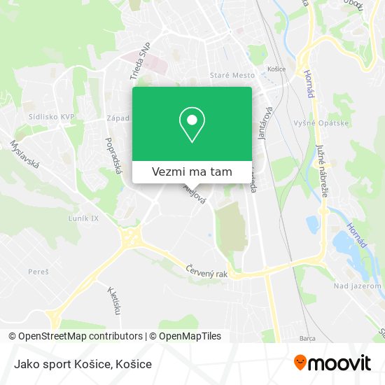 Jako sport Košice mapa