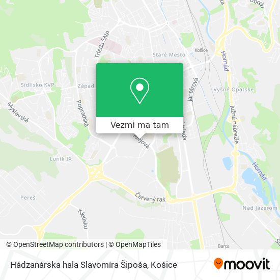 Hádzanárska hala Slavomíra Šipoša mapa