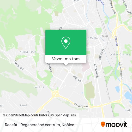 Recefit - Regeneračné centrum mapa