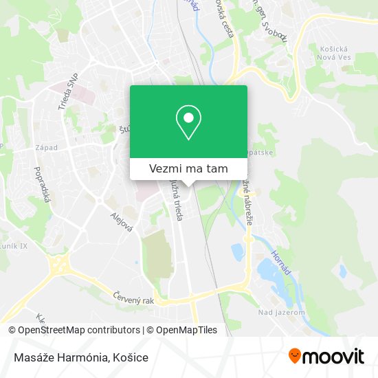 Masáže Harmónia mapa