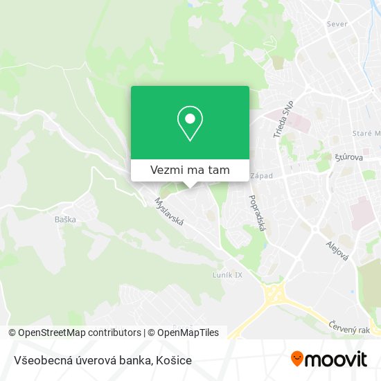 Všeobecná úverová banka mapa