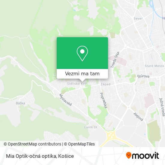 Mia Optik-očná optika mapa