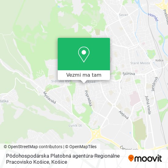 Pôdohospodárska Platobná agentúra-Regionálne Pracovisko Košice mapa