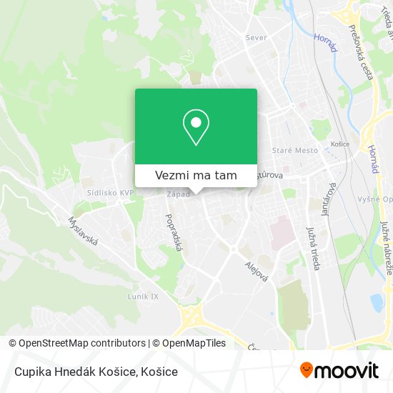 Cupika Hnedák Košice mapa