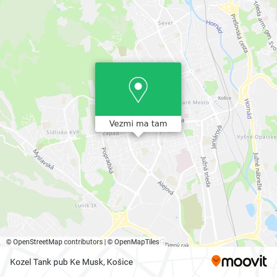 Kozel Tank pub Ke Musk mapa