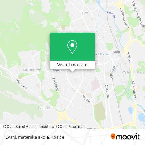 Evanj. materská škola mapa