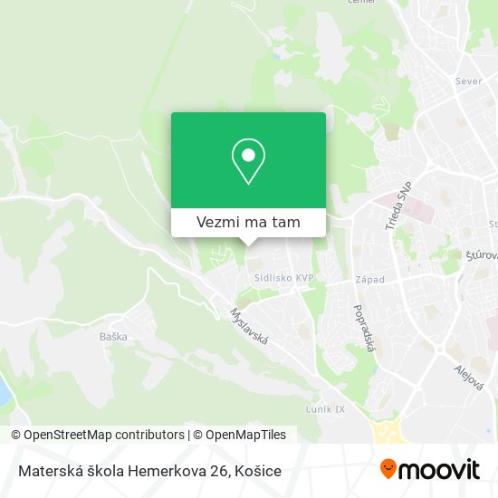 Materská škola Hemerkova 26 mapa