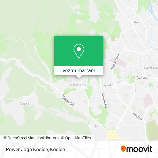 Power Joga Košice mapa