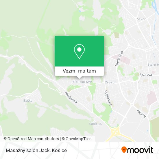 Masážny salón Jack mapa