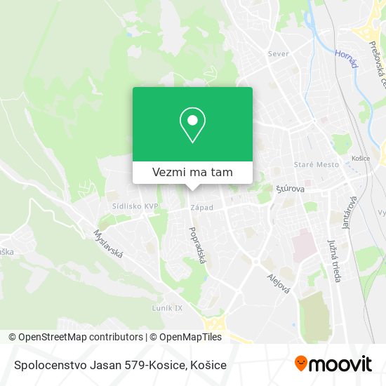 Spolocenstvo Jasan 579-Kosice mapa