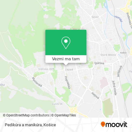 Pedikúra a manikúra mapa