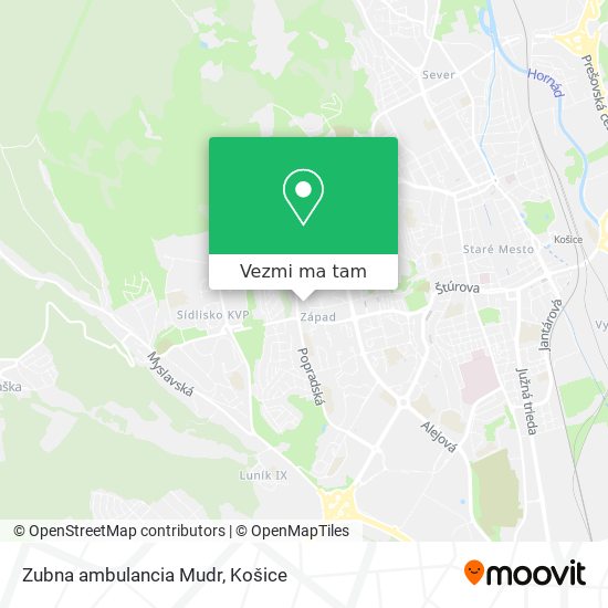 Zubna ambulancia Mudr mapa