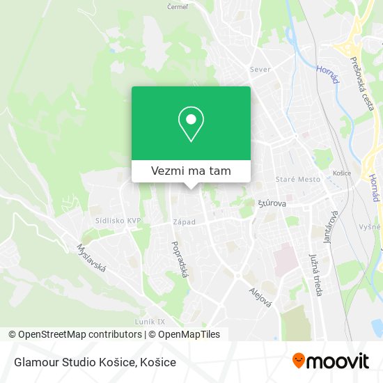 Glamour Studio Košice mapa