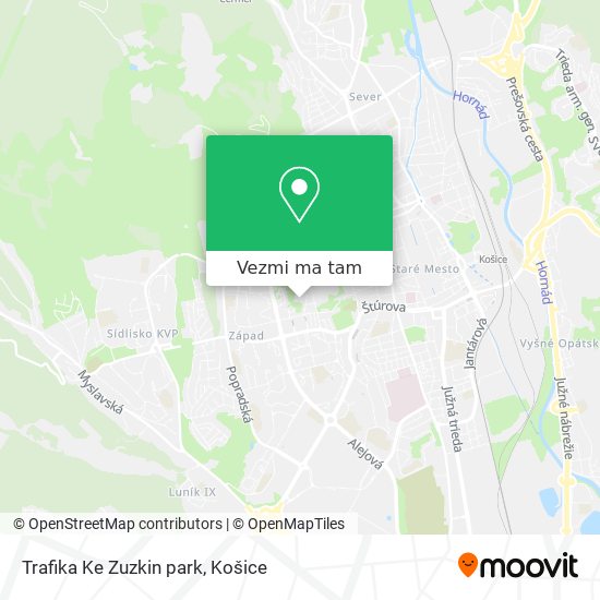 Trafika Ke Zuzkin park mapa