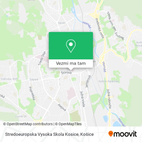 Stredoeuropska Vysoka Skola Kosice mapa