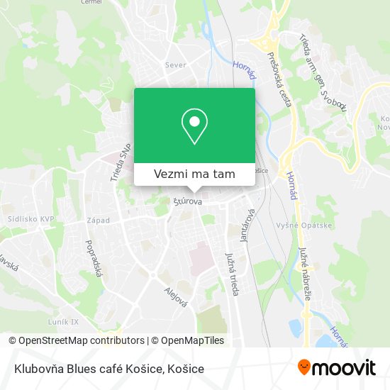 Klubovňa Blues café Košice mapa