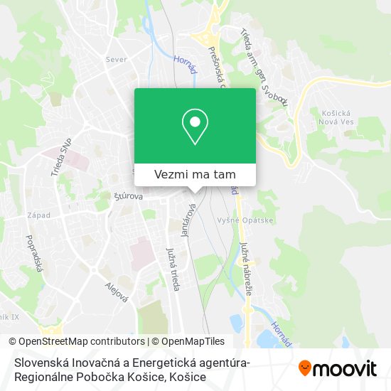 Slovenská Inovačná a Energetická agentúra-Regionálne Pobočka Košice mapa