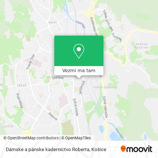 Dámske a pánske kaderníctvo Roberta mapa