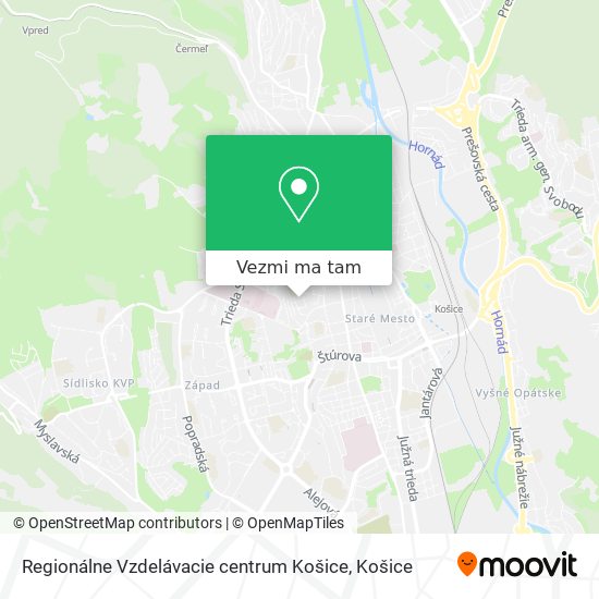 Regionálne Vzdelávacie centrum Košice mapa