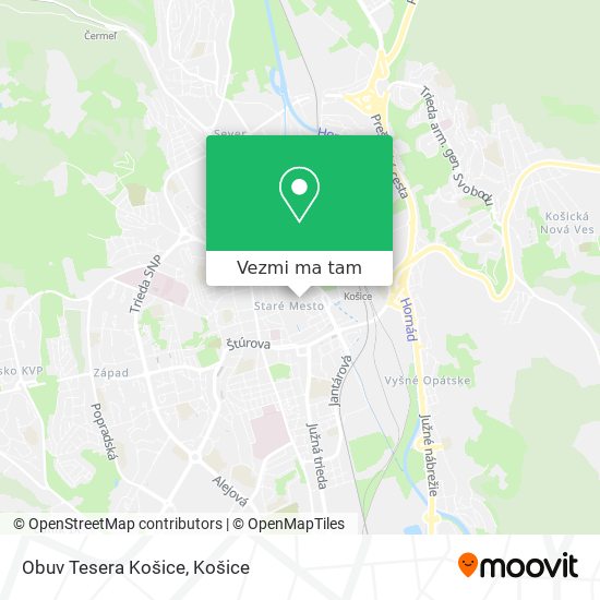 Obuv Tesera Košice mapa