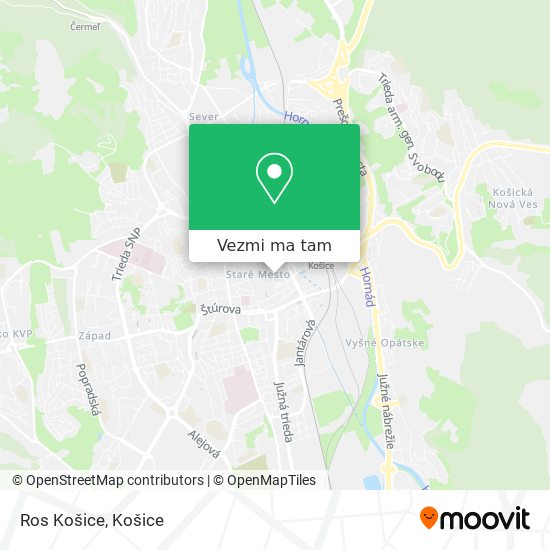 Ros Košice mapa