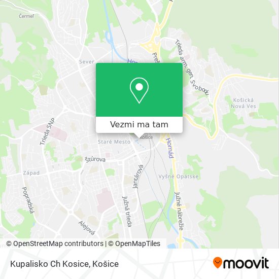 Kupalisko Ch Kosice mapa