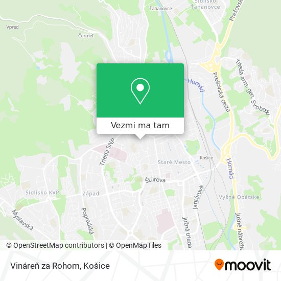 Vináreň za Rohom mapa