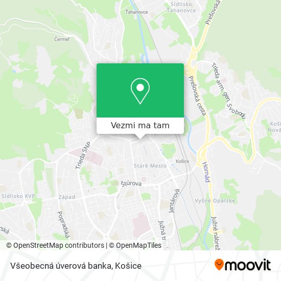 Všeobecná úverová banka mapa