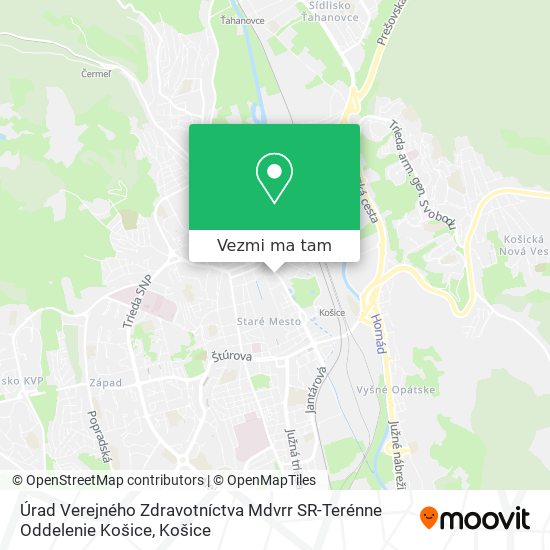 Úrad Verejného Zdravotníctva Mdvrr SR-Terénne Oddelenie Košice mapa