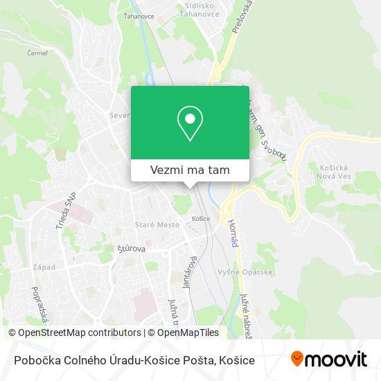 Pobočka Colného Úradu-Košice Pošta mapa