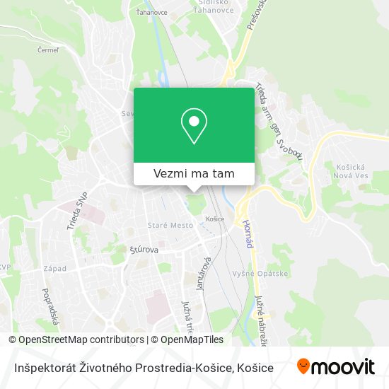 Inšpektorát Životného Prostredia-Košice mapa