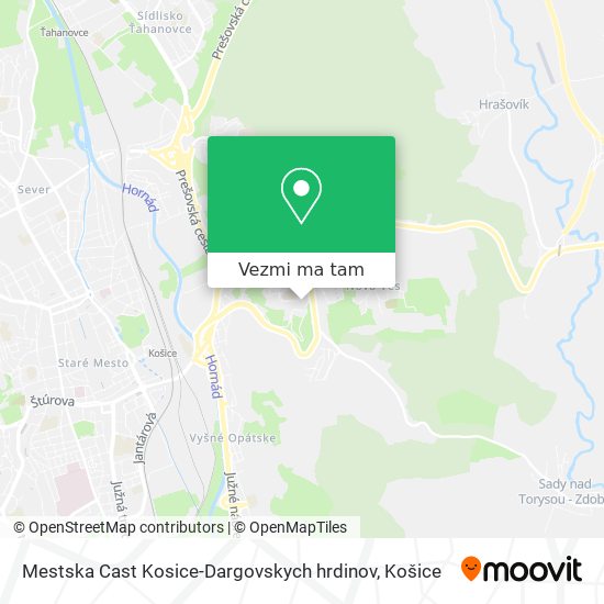 Mestska Cast Kosice-Dargovskych hrdinov mapa