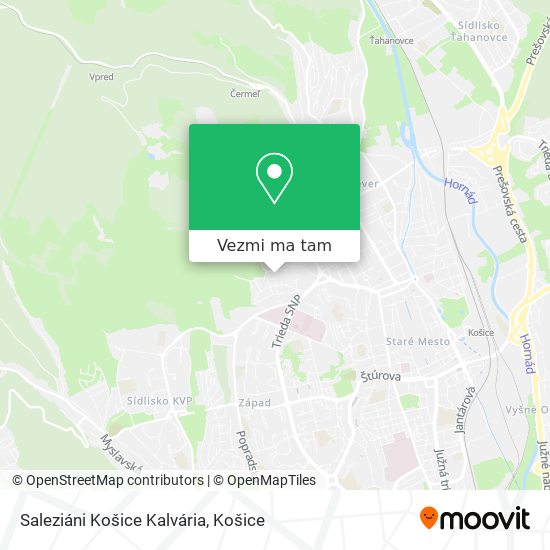 Saleziáni Košice Kalvária mapa