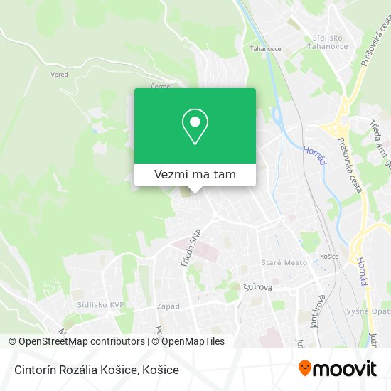 Cintorín Rozália Košice mapa