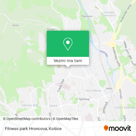 Fitness park Hroncova mapa