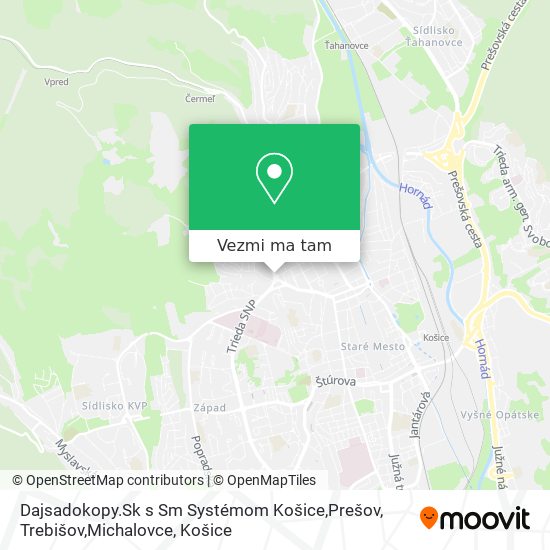 Dajsadokopy.Sk s Sm Systémom Košice,Prešov, Trebišov,Michalovce mapa