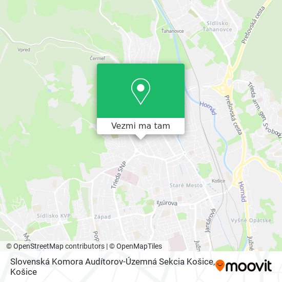 Slovenská Komora Audítorov-Územná Sekcia Košice mapa