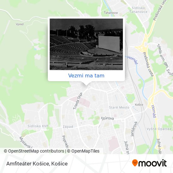 Amfiteáter Košice mapa