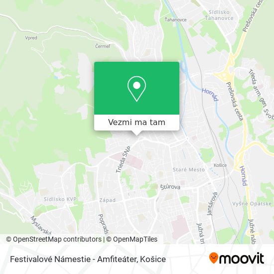 Festivalové Námestie - Amfiteáter mapa