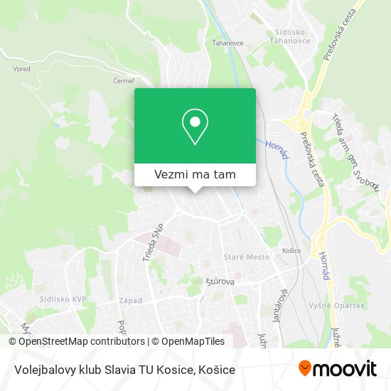 Volejbalovy klub Slavia TU Kosice mapa