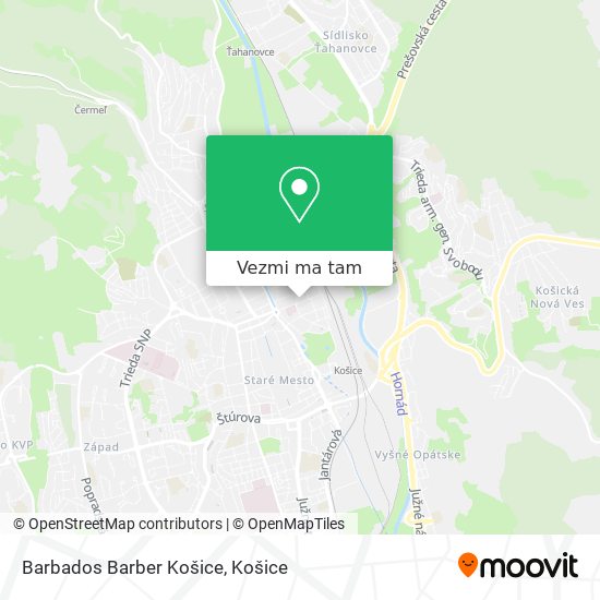 Barbados Barber Košice mapa