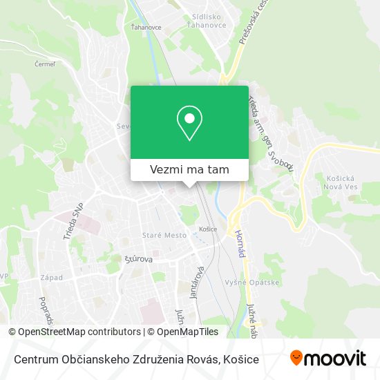 Centrum Občianskeho Združenia Rovás mapa