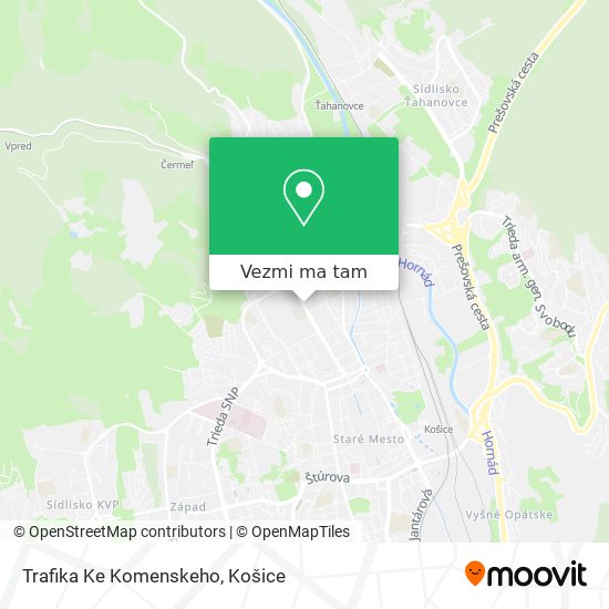 Trafika Ke Komenskeho mapa