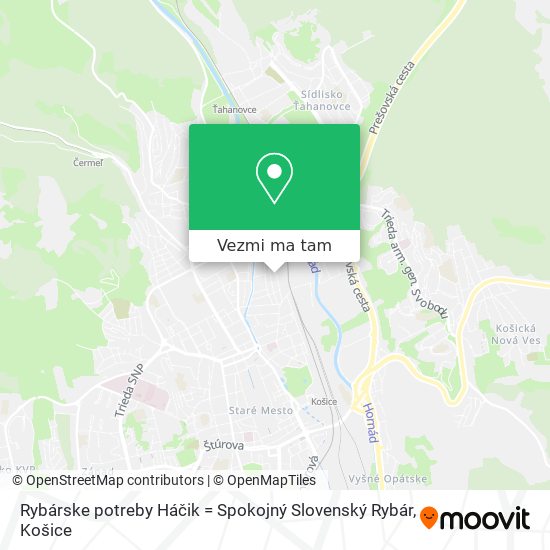 Rybárske potreby Háčik = Spokojný Slovenský Rybár mapa