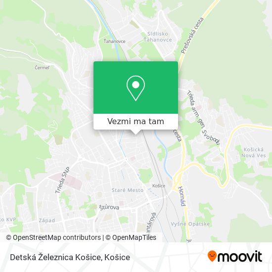 Detská Železnica Košice mapa