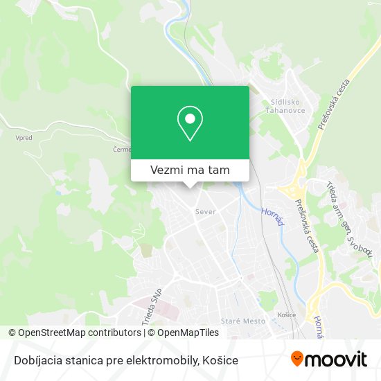 Dobíjacia stanica pre elektromobily mapa